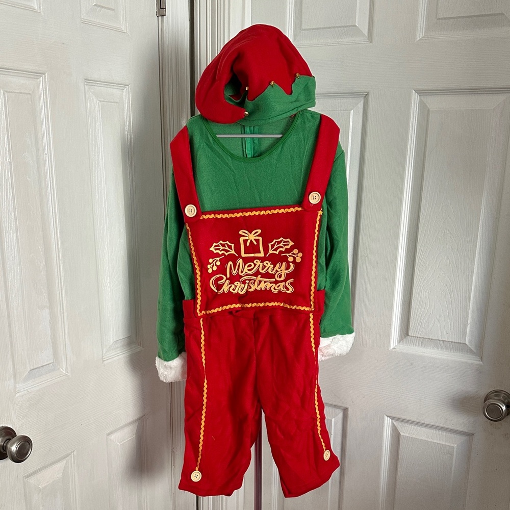 Festive Kid’s Elf Costume with Hat